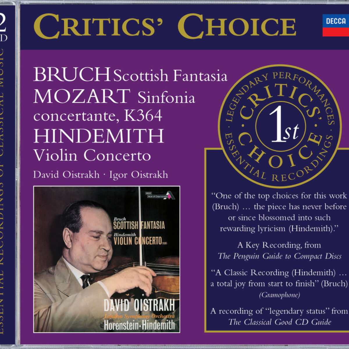 Album cover of Mozart: Sinfonia Concertante/Bruch: Scottish Fantasia; Hindemith: Violin Concerto