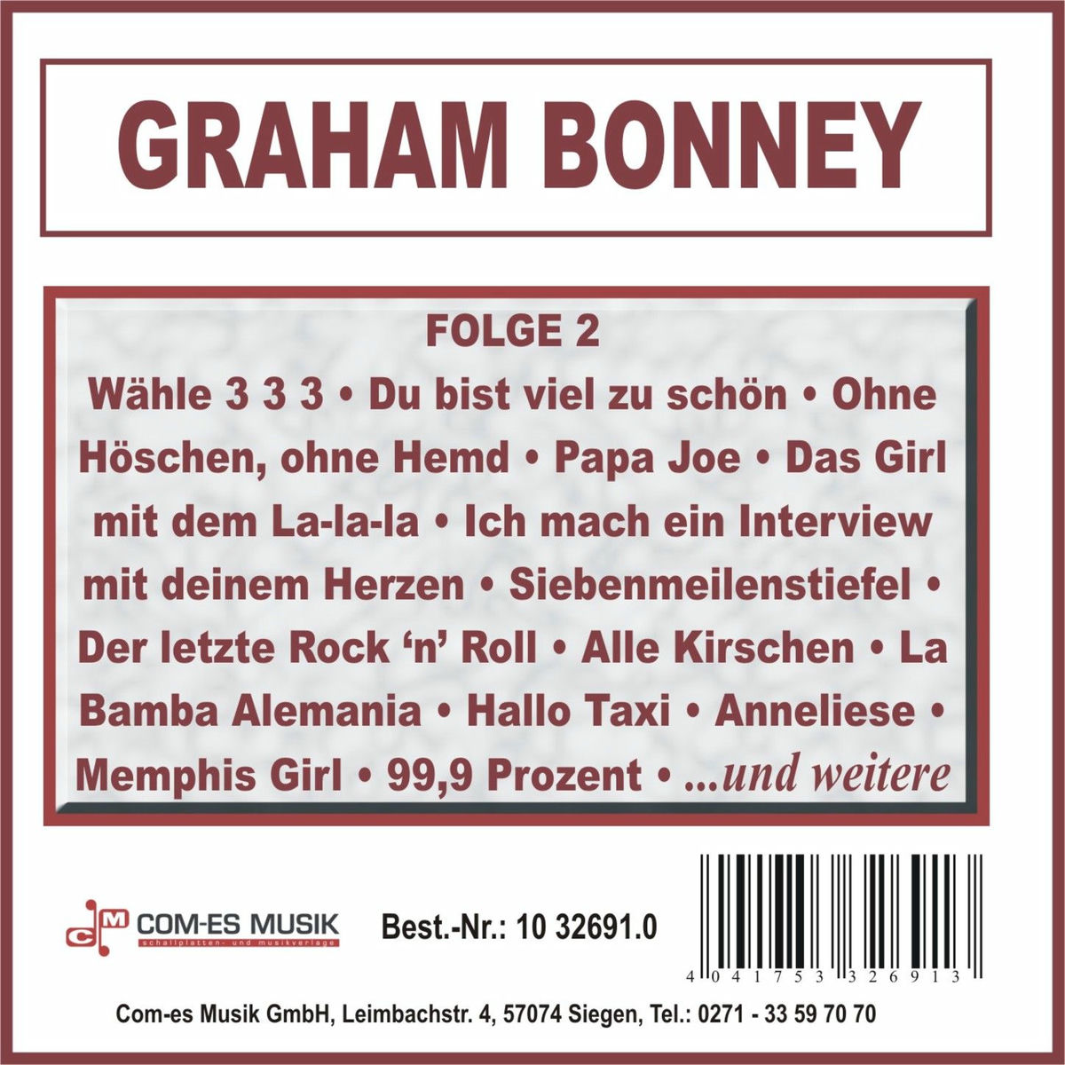 Album cover of Graham Bonney, Folge 2