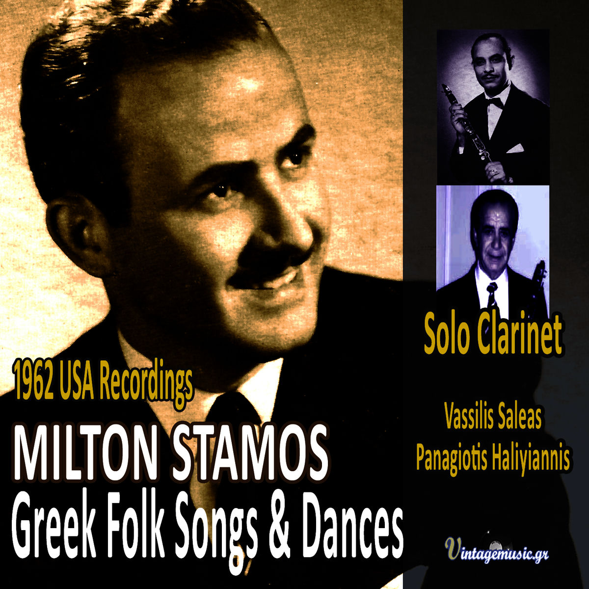 Album cover of Greek Folk Songs & Dances With Vassilis Saleas & Panagiotis Haligiannis Clarinet (Usa Recordings 1962)
