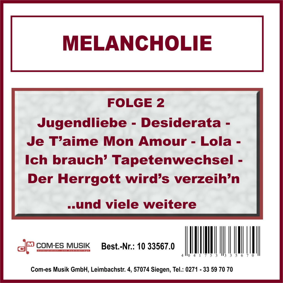 Album cover of Melancholie, Folge 2