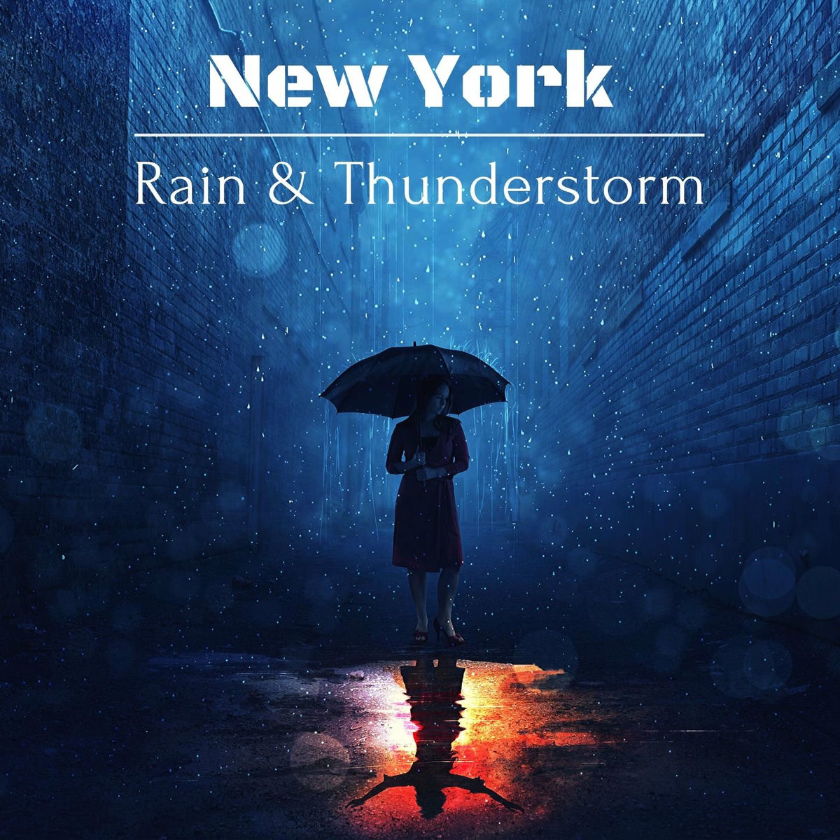 Album cover of New York Rain & Thunderstorm: Gentle Sounds of Nature to Fall Asleep, Relaxing Meditation Music