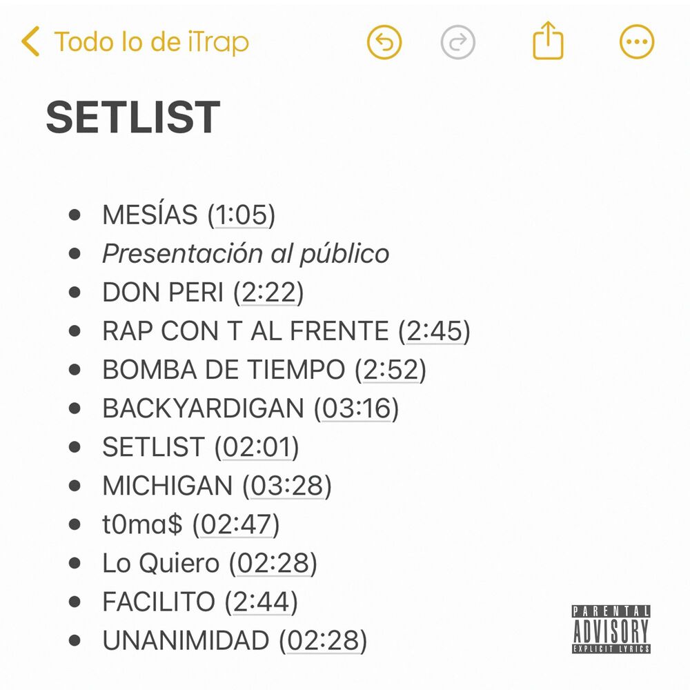 Picture of SETLIST