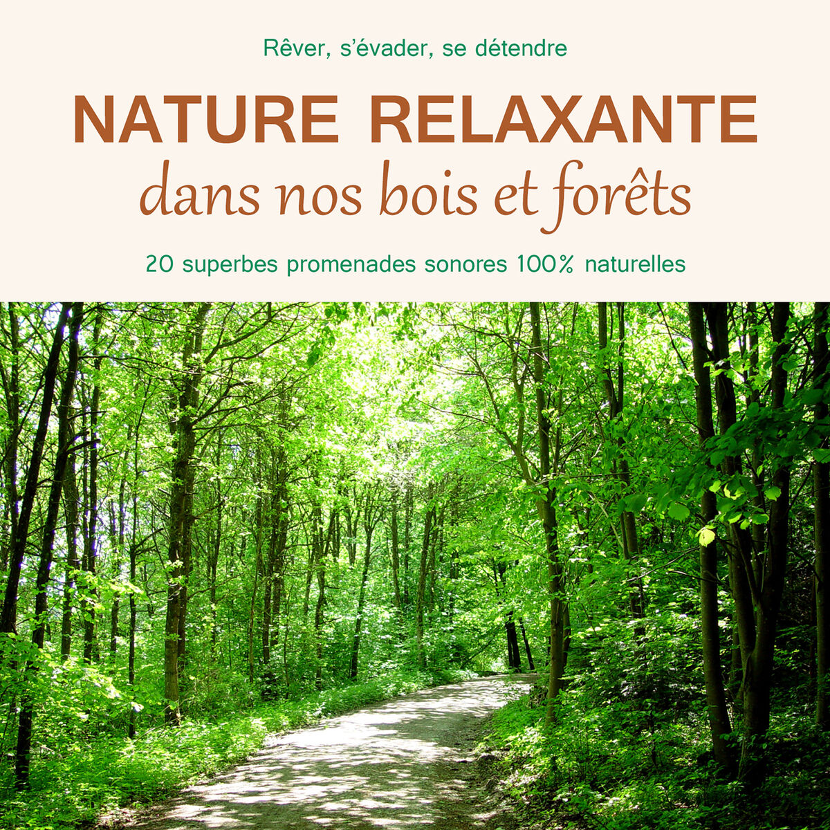Album cover of Nature relaxante dans nos bois et forêts (20 superbes promenades sonores 100% naturelles pour réver, s'évader et se détendre)