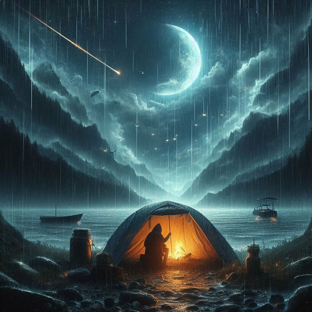 Picture of Heavy Rain in My Tent at Night, Rain Noise to Sleep
