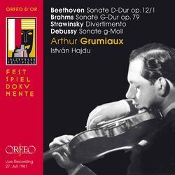 Cover of Beethoven, Brahms, Stravinsky & Debussy: Works for Violin & Piano (Live)