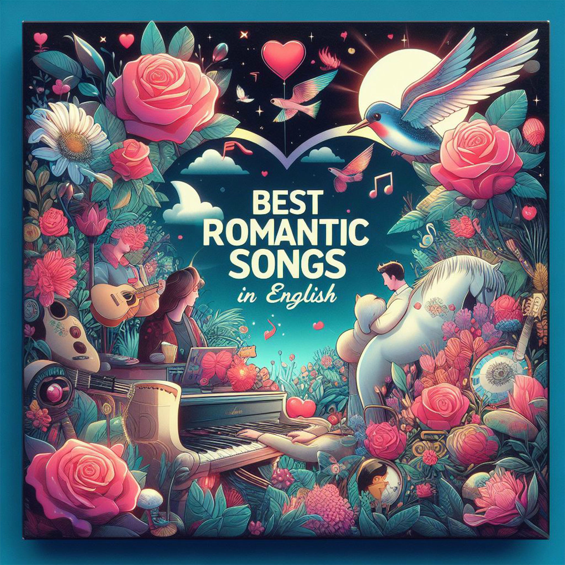 Album cover of Best Romantic Songs In English: Soft Pop Rock Music, Ballads & Love Songs From The 90S & 2000S
