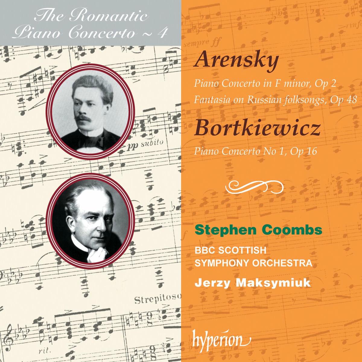 Album cover of Arensky & Bortkiewicz: Piano Concertos (Hyperion Romantic Piano Concerto 4)