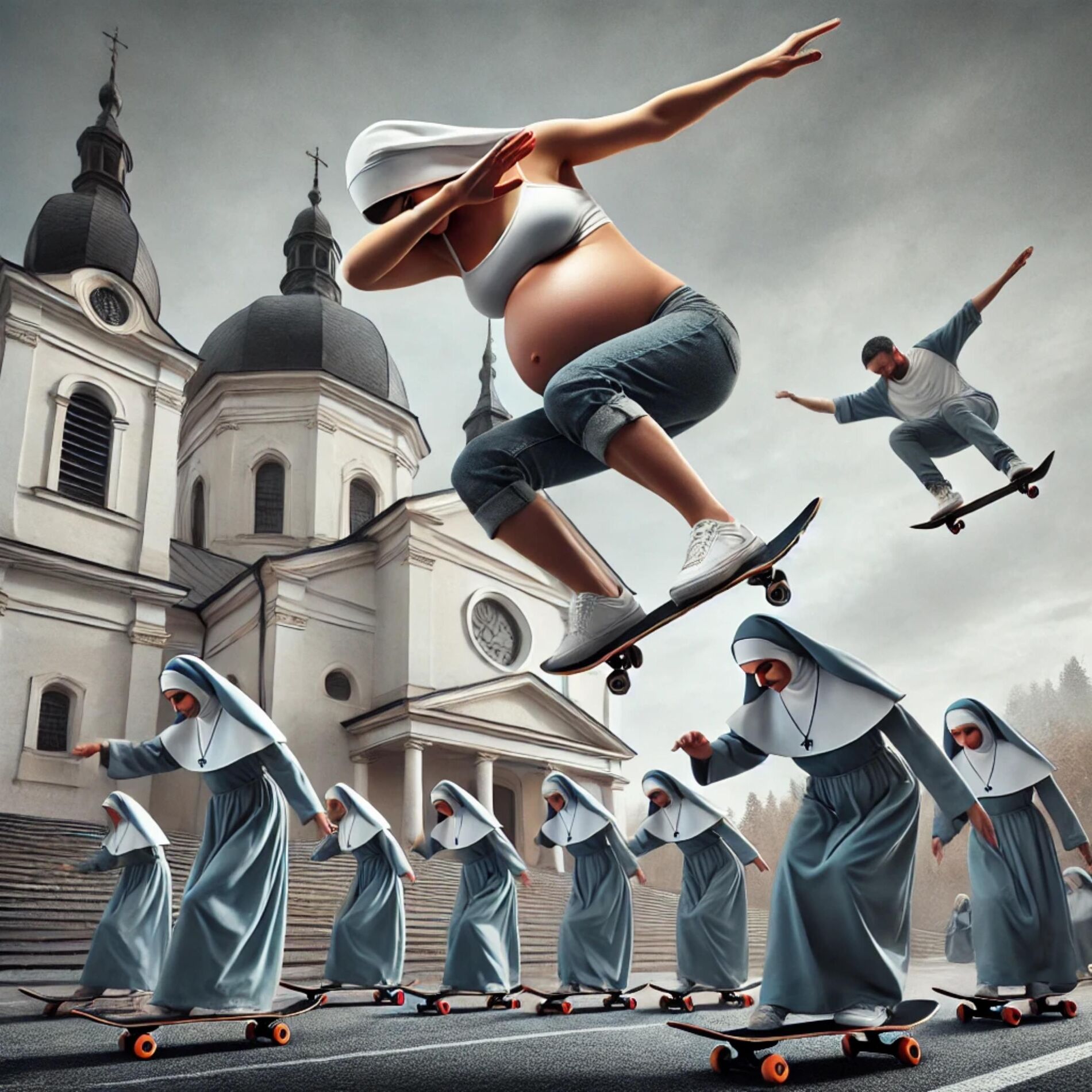 Album cover of una mujer embarazada esta haciendo un ollie (feat. Moonchild)