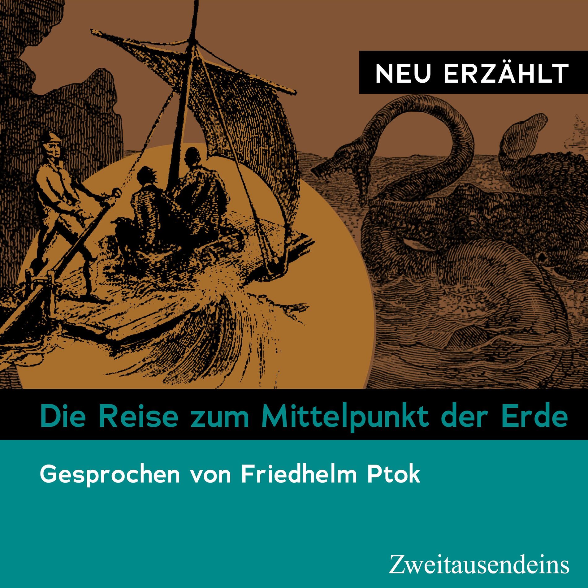 Album cover of Die Reise zum Mittelpunkt der Erde – neu erzählt (Gesprochen von Friedhelm Ptok)