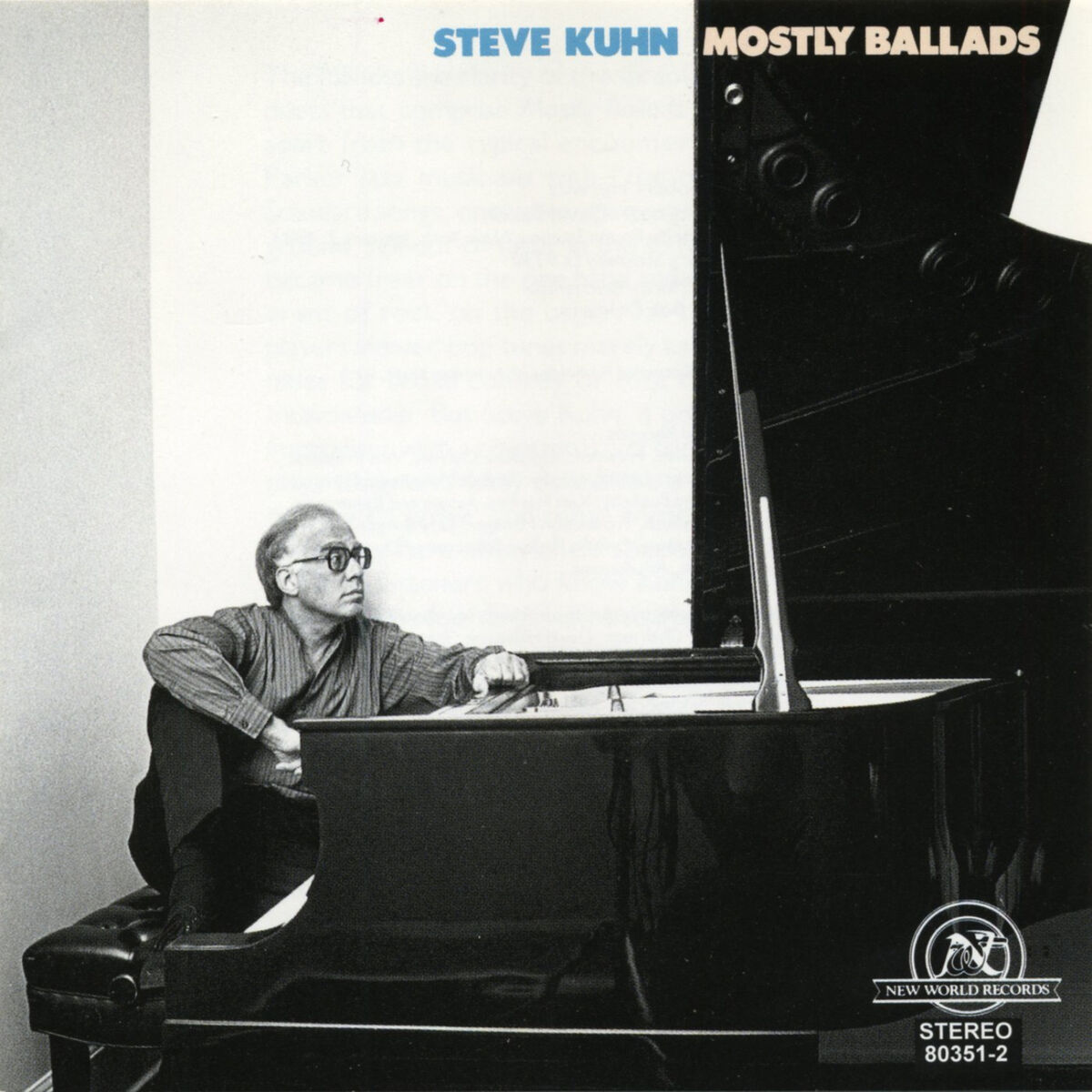 Album cover of Steve Kuhn: Mostly Ballads
