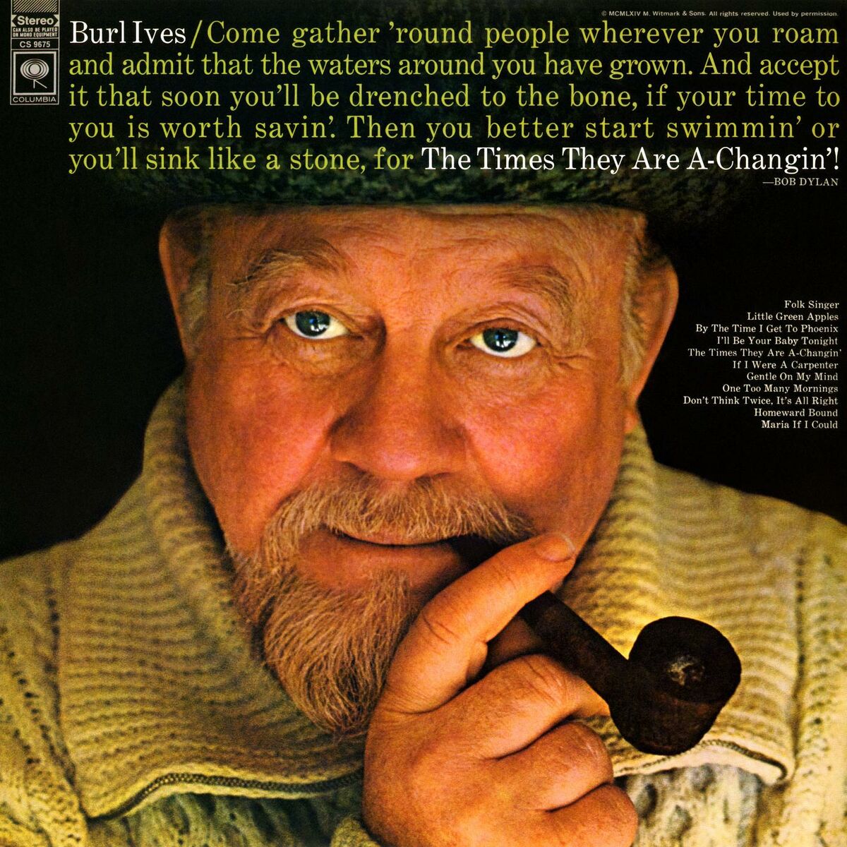 SEALED Burl Ives LP, 60s Vintage Vinyl Record Album Times They Are A-Changin' 1960s folk songs guitar popular orchestra 60s folk record time capsule