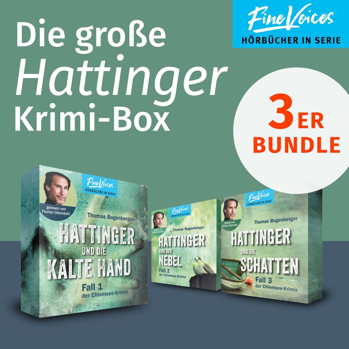Album cover of Die große Hattinger Krimi Box - Hattinger und die kalte Hand + Hattinger und der Nebel + Hattinger und die Schatten (ungekürzt)