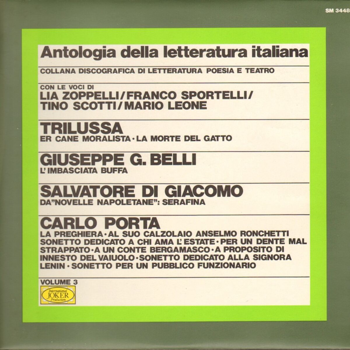 Album cover of Antologia della letteratura italiana Poesia e Teatro, Vol. 3