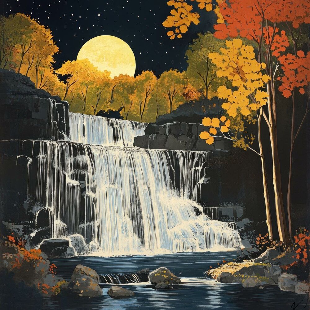 Picture of Cascading Moonlight Serenity for Letting Go of Daily Worries