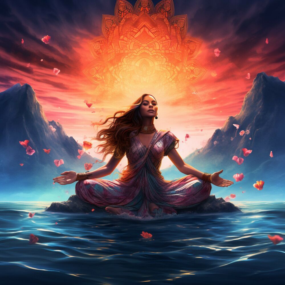 Picture of Yoga by the Sea: Serene Waves Harmony