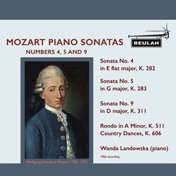 Cover of Mozart Piano Sonatas Nos. 4, 5 and 9 - Wanda Landowska