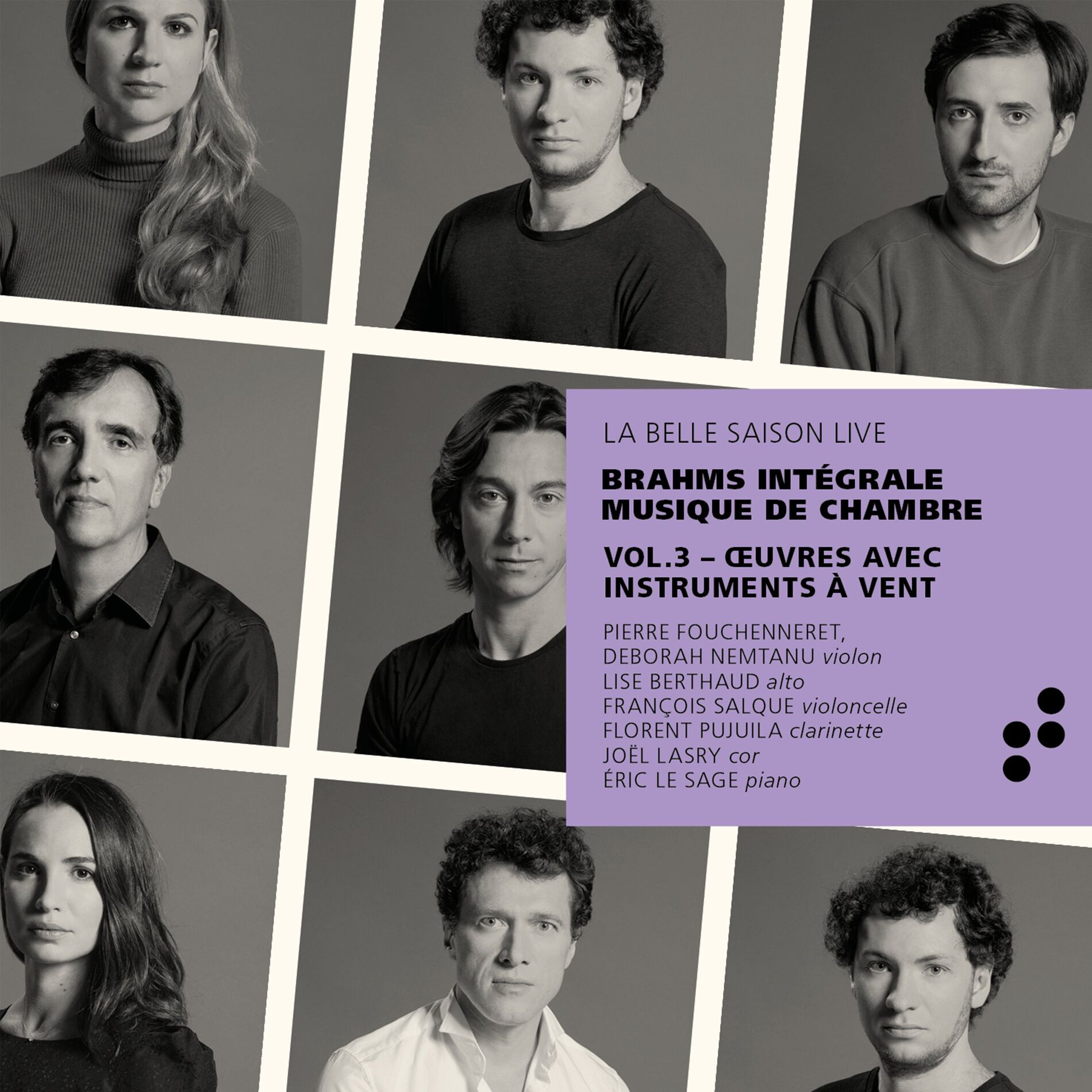 Album cover of Œuvres avec instruments à vent (Intégrale musique de chambre), Vol. 3 (Live)