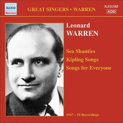 Cover of Warren, Leonard: Sea Shanties - Kipling Songs - Songs for Everyone (1947-1951)
