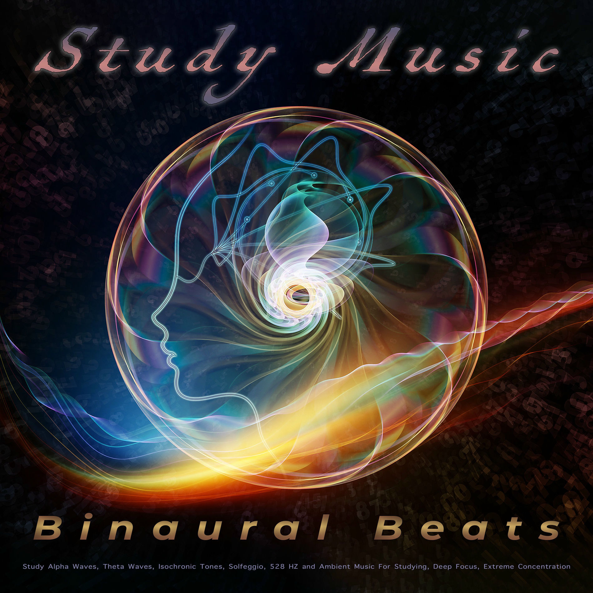 Album cover of Binaural Beats Study Music: Study Alpha Waves, Theta Waves, Isochronic Tones, Solfeggio, 528 HZ and Ambient Music For Studying, De