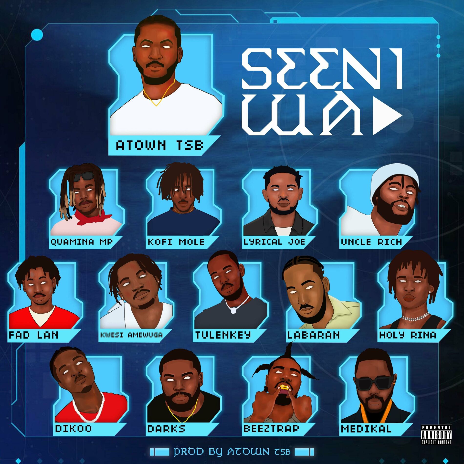 Album cover of Seeni Wa (feat. Quamina Mp, Kofi Mole, Lyrical Joe, Uncle Rich, Fad Lan, Kwesi Amewuga, Tulenkey, Labaran, Holyrina, Dikoo, Darks,