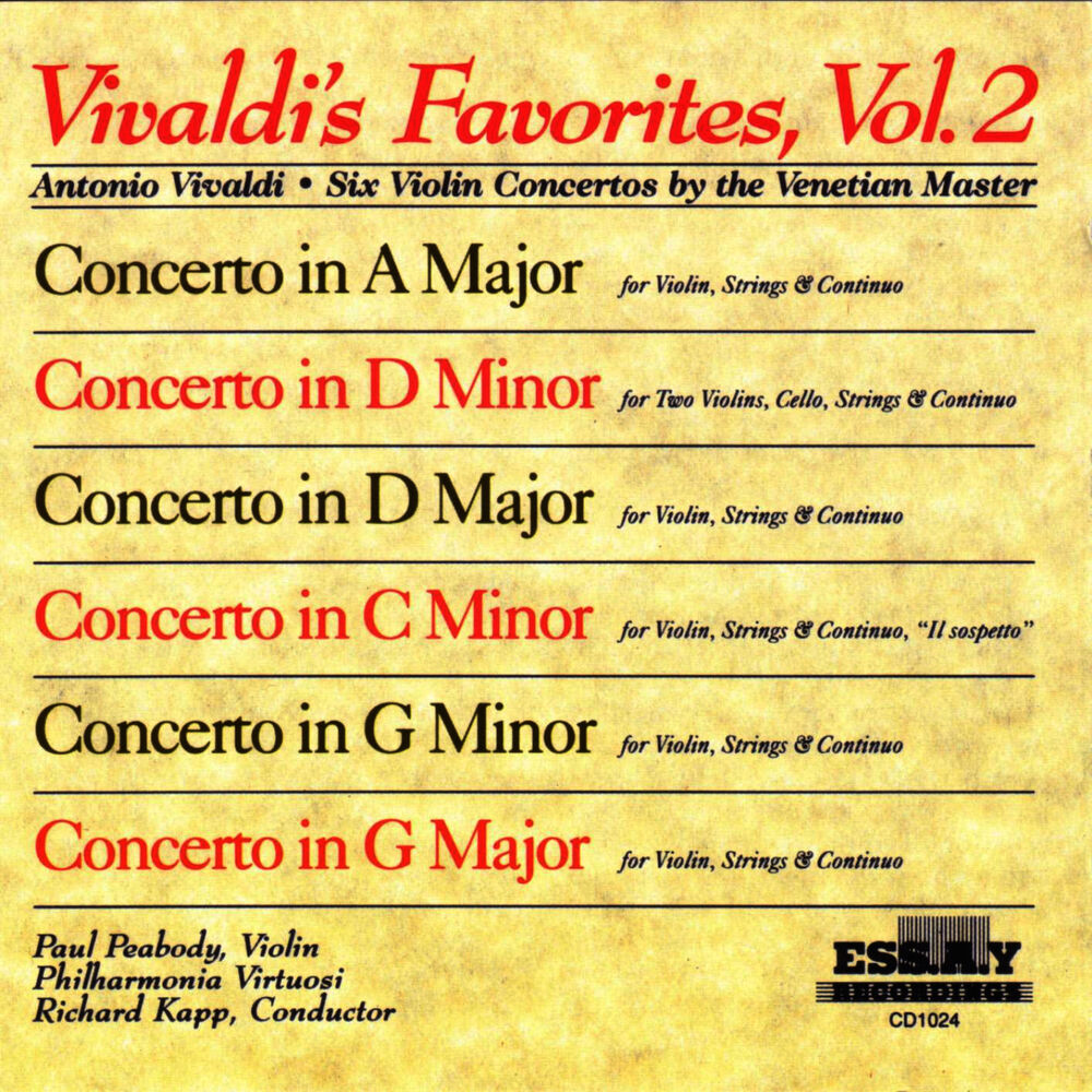 Picture of Vivaldi's Favorites, Vol. 2: Six Violin Concertos by the Venetian Master