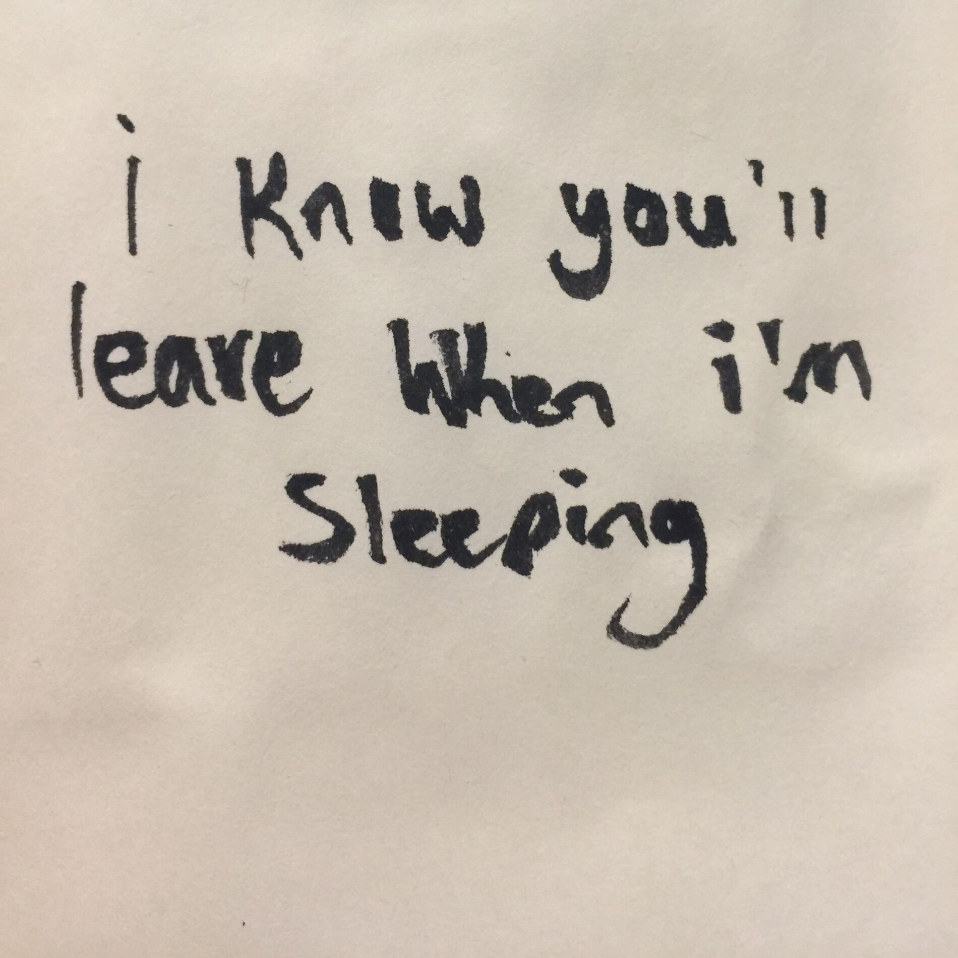 Album cover of I Know You'll Leave When I'm Sleeping