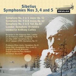 Cover of Sibelius Symphonies No. 3,4 and 5