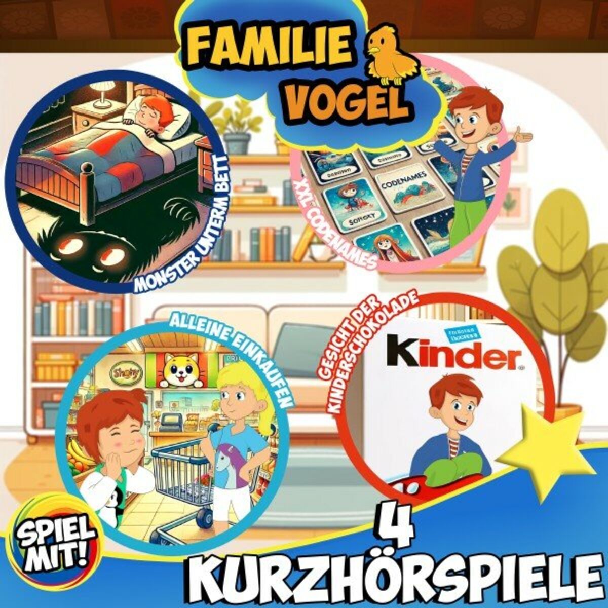 Album cover of 4 Kurzhörspiele (Familie Vogel)