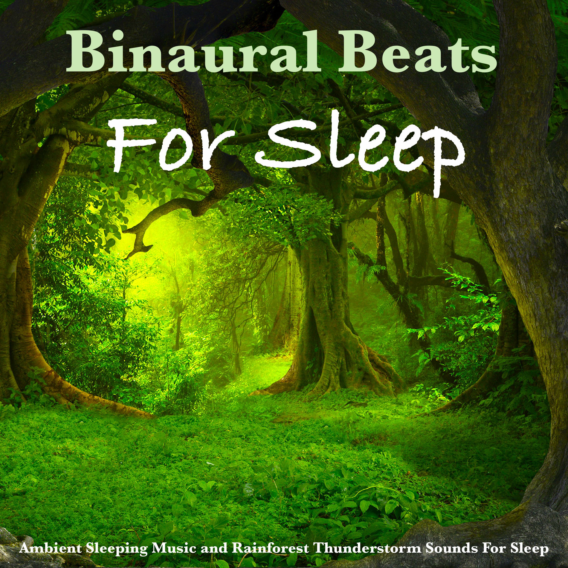Album cover of Binaural Beats For Sleep, Ambient Sleeping Music and Rainforest Thunderstorm Sounds For Sleep