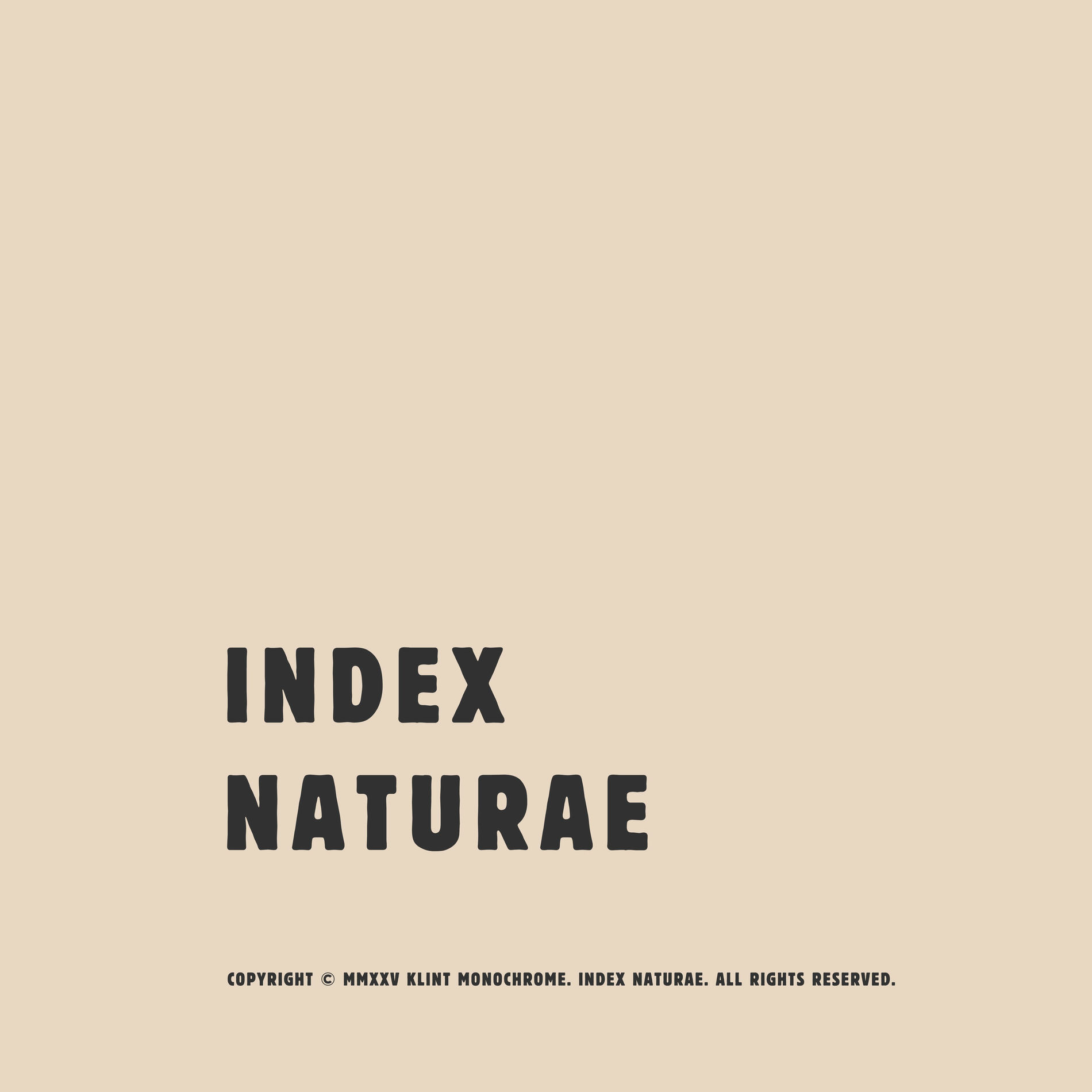 Album cover of INDEX NATURAE