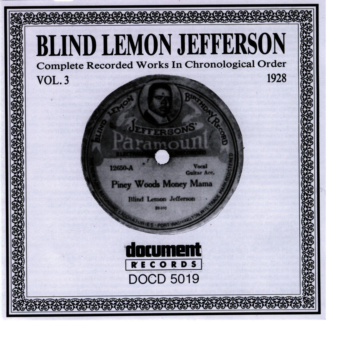 Album cover of Blind Lemon Jefferson Vol. 3 1928