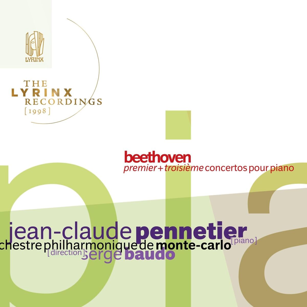 Album cover of The Lyrinx Recordings (1998): Beethoven, premier+troisième concertos pour piano