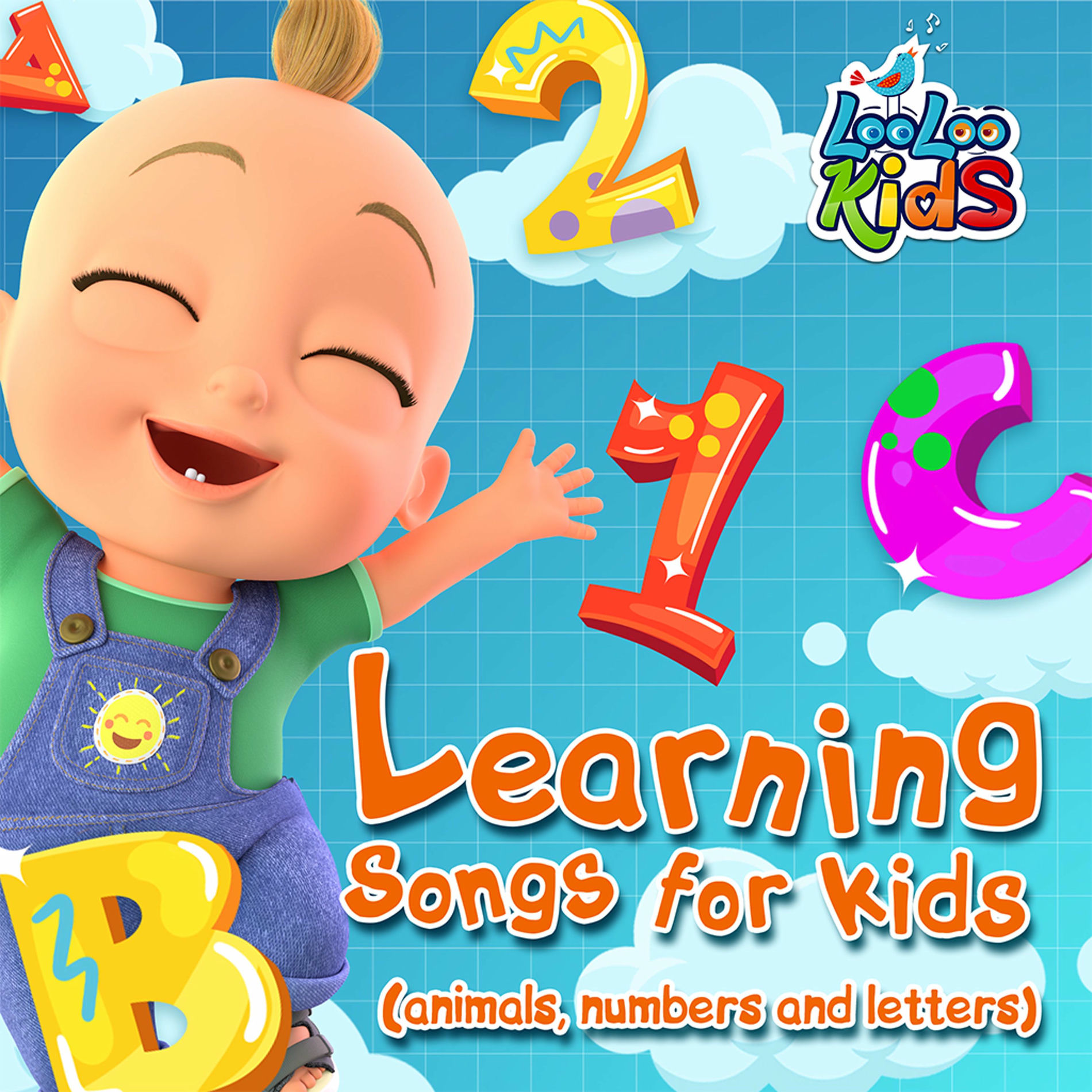 Album cover of Learning Songs for Kids: Animals, Numbers, and Letters