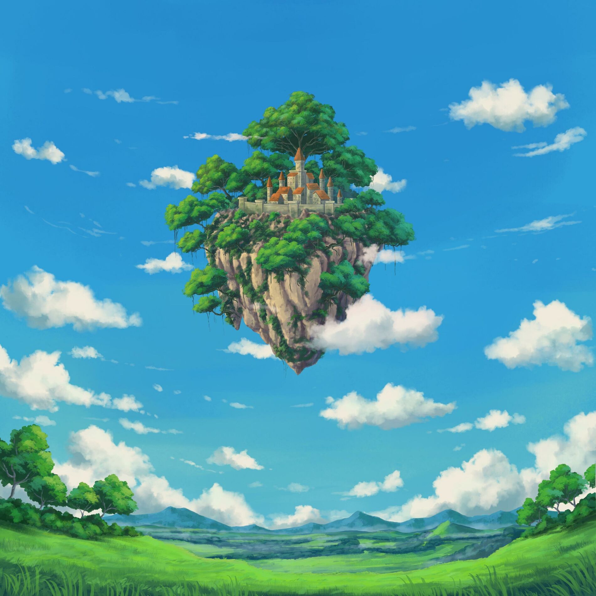 Album cover of castle in the sky (ghibli inspired version)