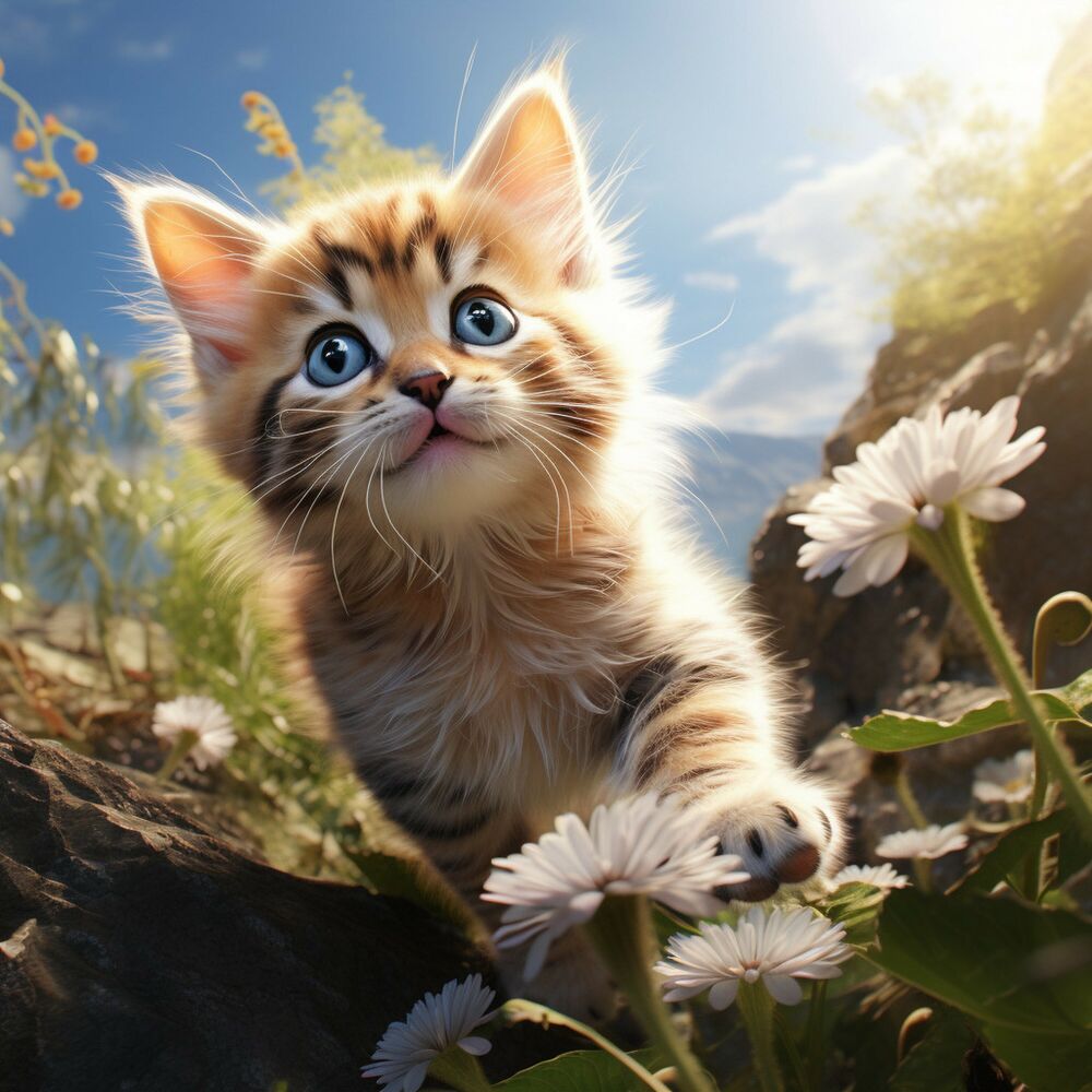 Picture of Feline Harmony: Musical Streams and Waterfalls for Cats