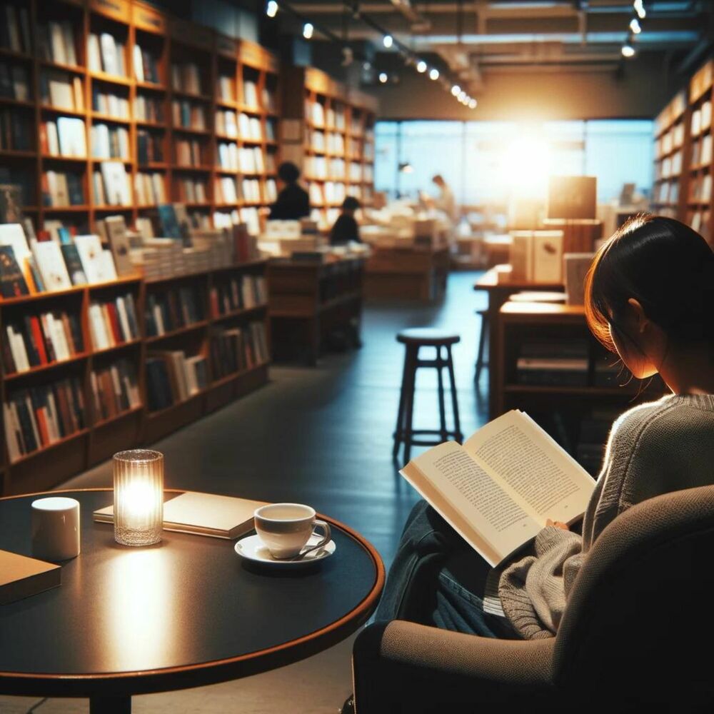 Picture of Bookstore Cafe and Cozy Jazz Music