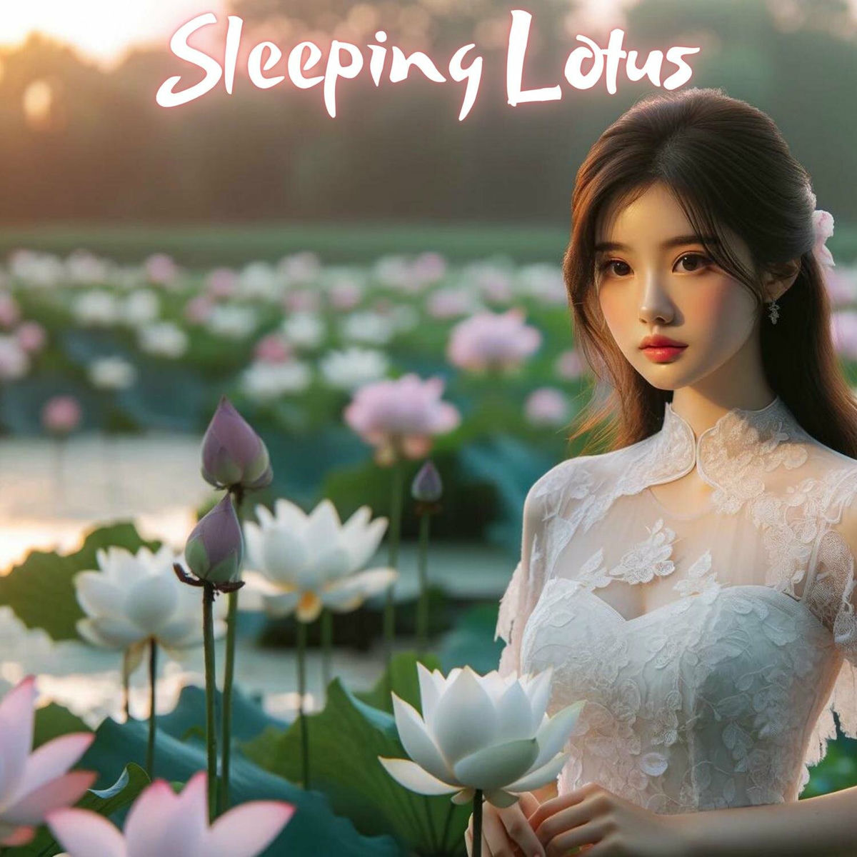 Album cover of Sleeping Lotus: Serene Acoustic Songs and Nature Sounds to Ease Stress and Anxiety