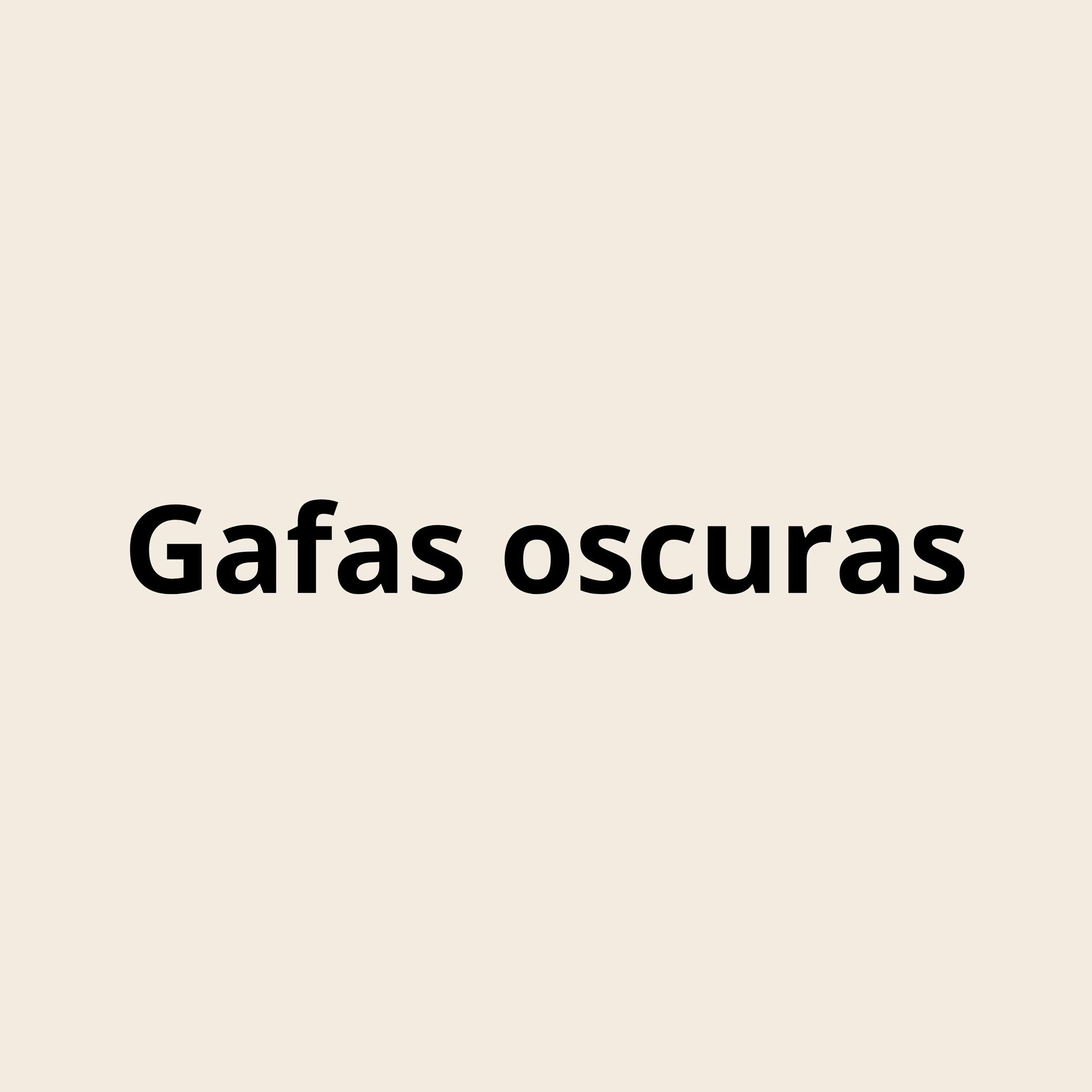 Album cover of Gafas oscuras