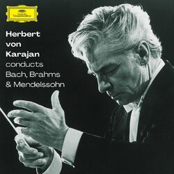 Cover of Karajan conducts Bach, Brahms & Mendelssohn