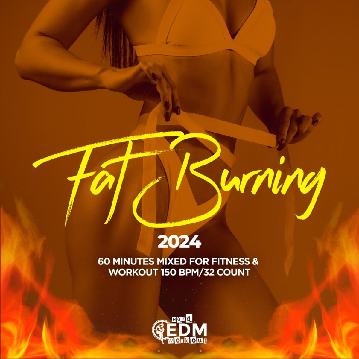 Album cover of Fat Burning 2024: 60 Minutes Mixed for Fitness & Workout 150 bpm/32 Count
