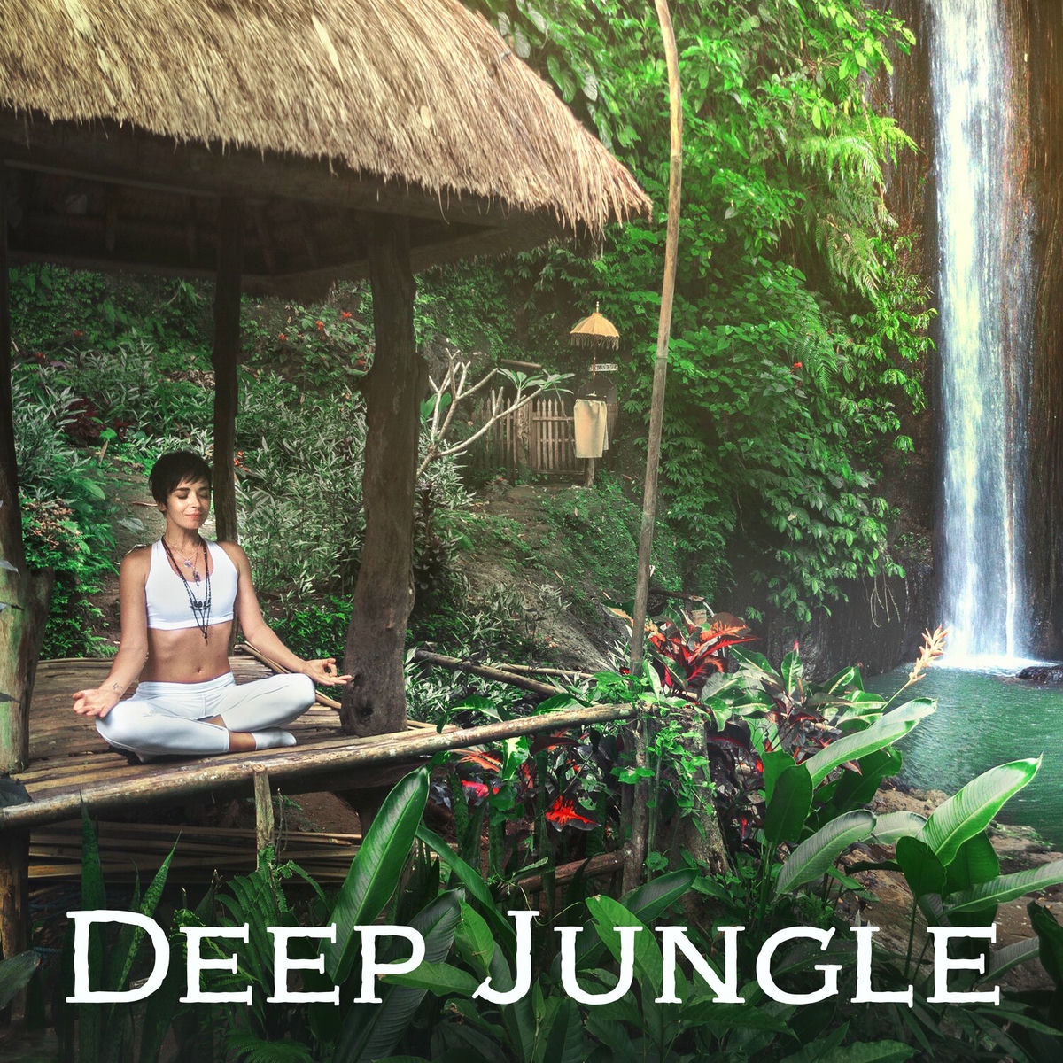 Album cover of Deep Jungle: Powerful Meditation with Exotic Sounds for Deep Relaxation, Yoga, Stress Relief, Amazonian Atmosphere