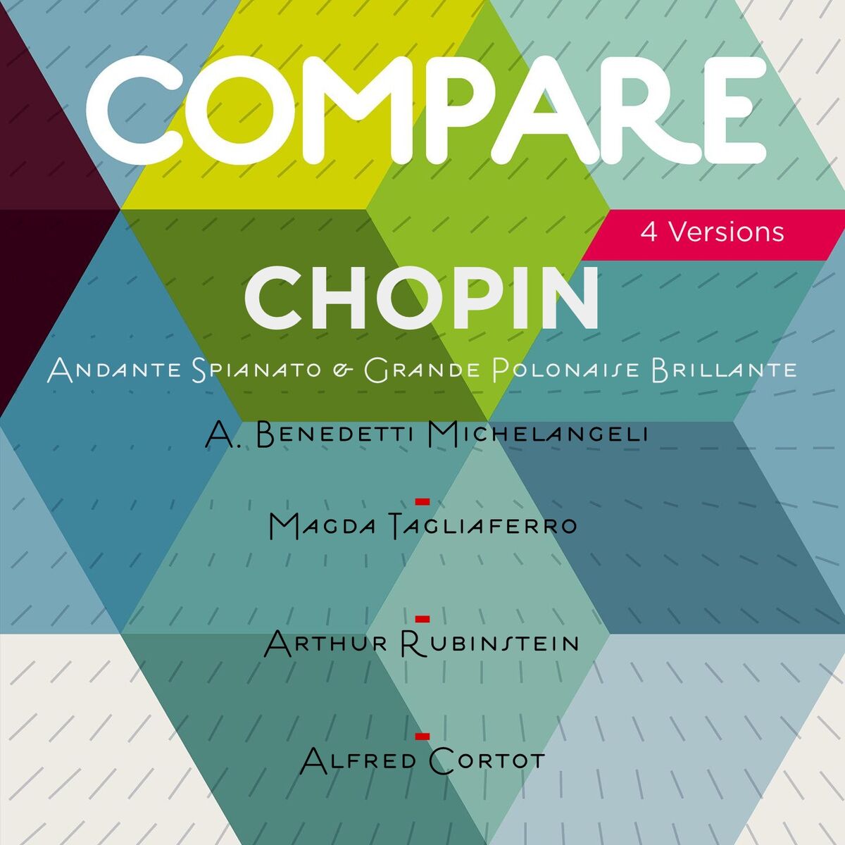 Album cover of Chopin: Andante spianato et grande polonaise brillante, Arturo Benedetti Michelangeli vs. Magda Tagliaferro vs. Arthur Rubinstein  (Compare 4 Versions)