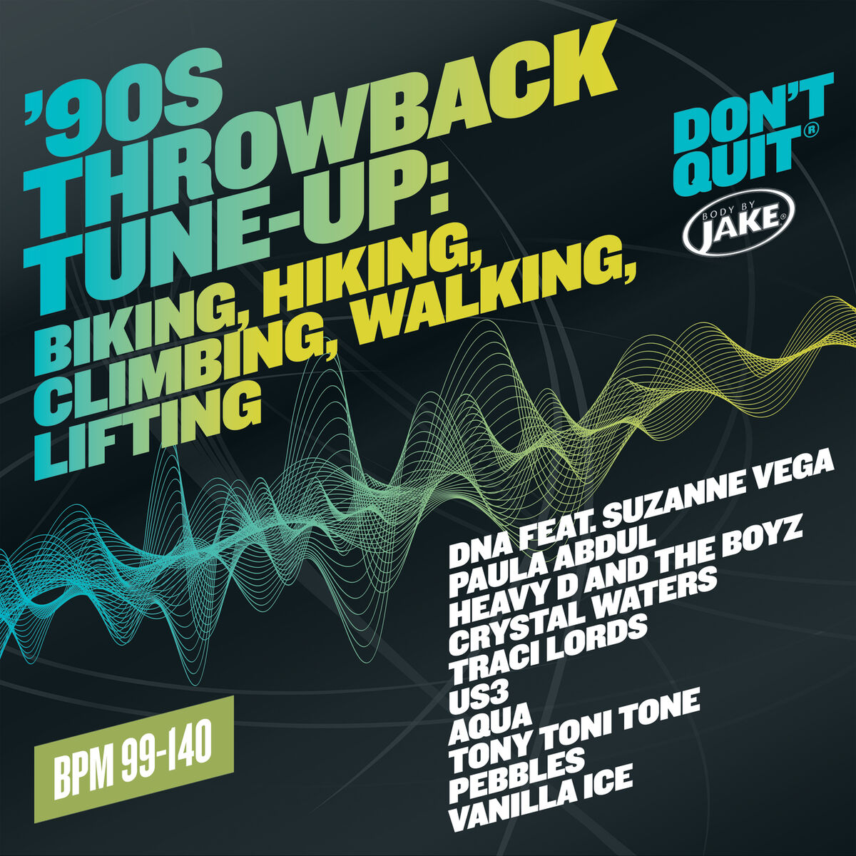 Album cover of Body By Jake: '90s Throwback Tune-Up: Biking, Hiking, Climbing, Walking, Lifting (BPM 99-140)