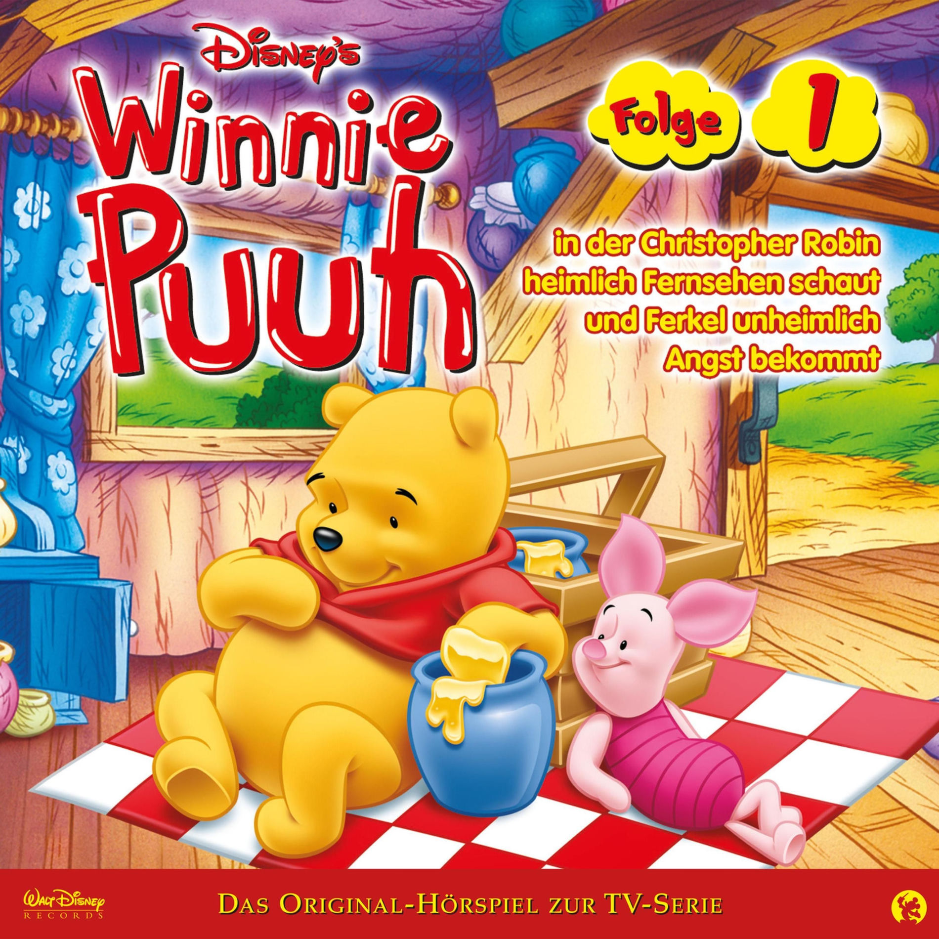 Album cover of 01: Winnie Puuh in der Christopher Robin heimlich Fernsehen schaut und Ferkel unheimlich Angst bekommt (Hörspiel zur Disney TV-Ser
