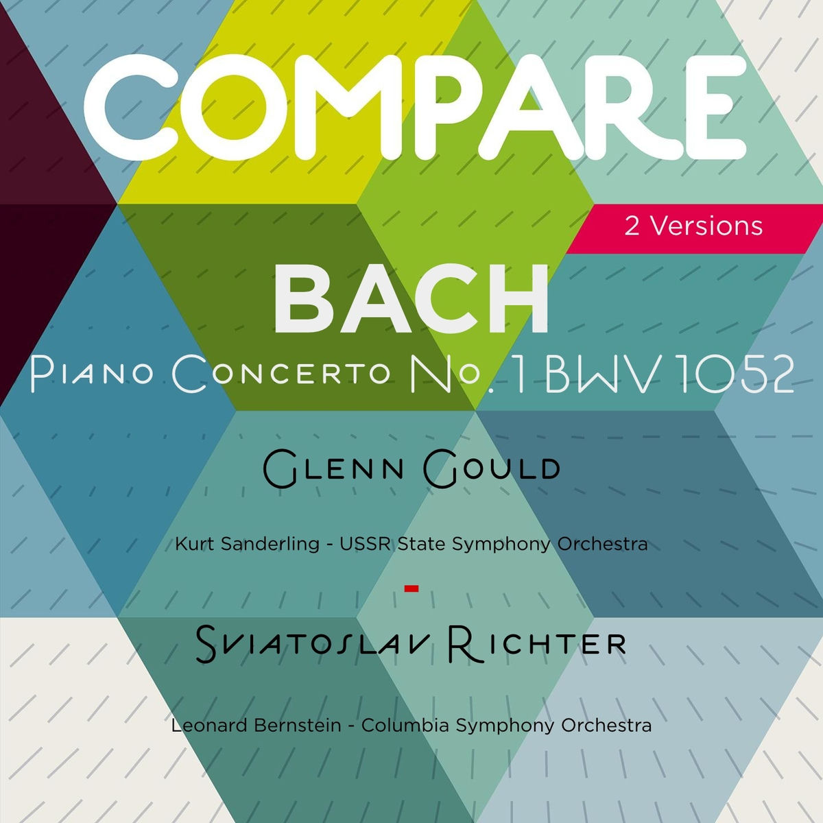 Album cover of Bach: Piano Concerto No. 1, Glenn Gould vs. Sviatoslav Richter (Compare 2 Versions)