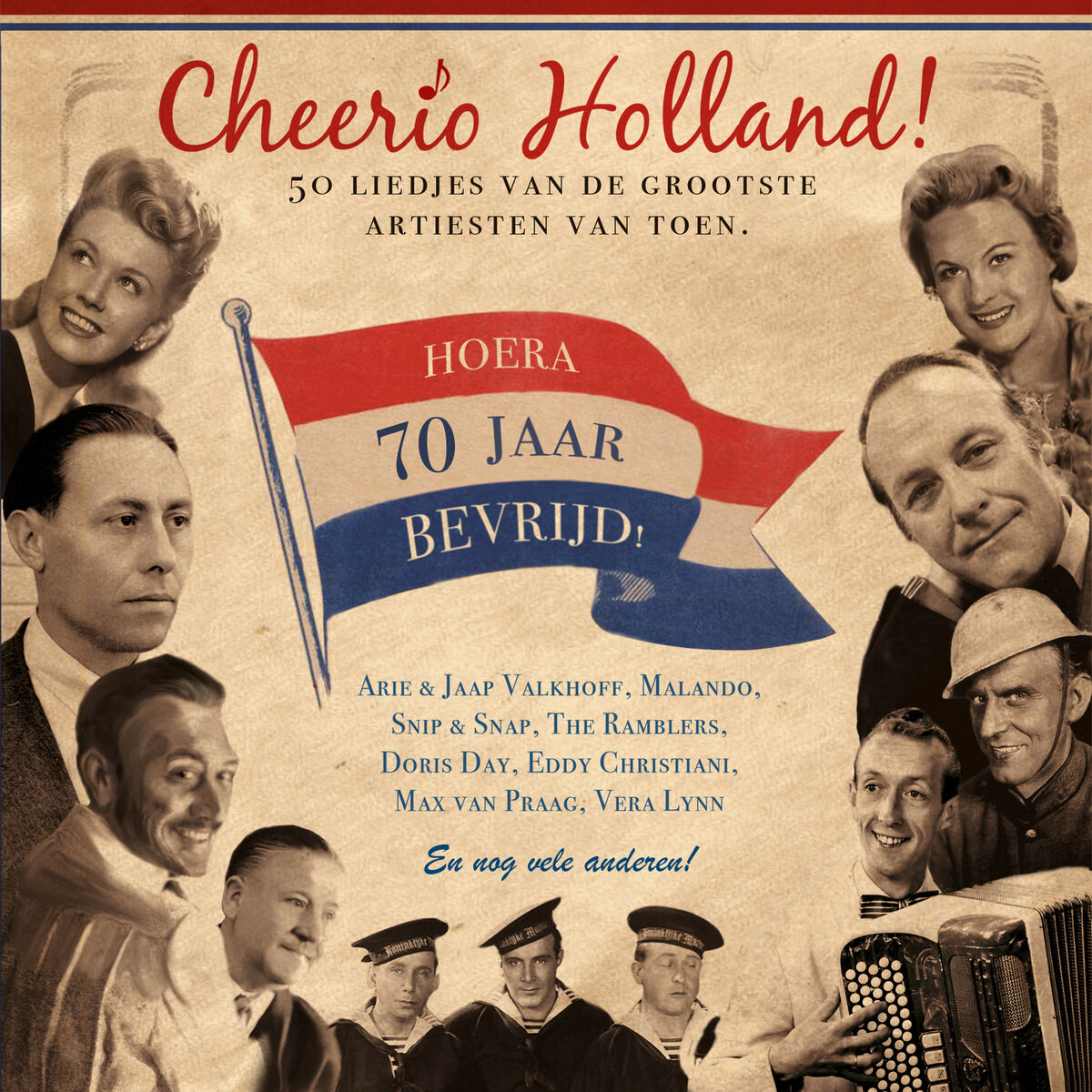 Album cover of Cheerio Holland, 50 liedjes van de grootste artiesten van toen