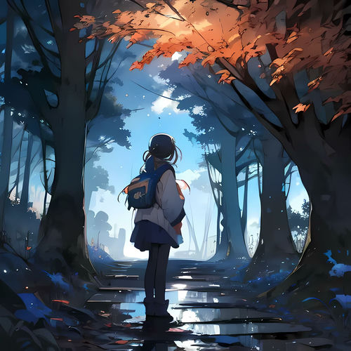 rainy path girl