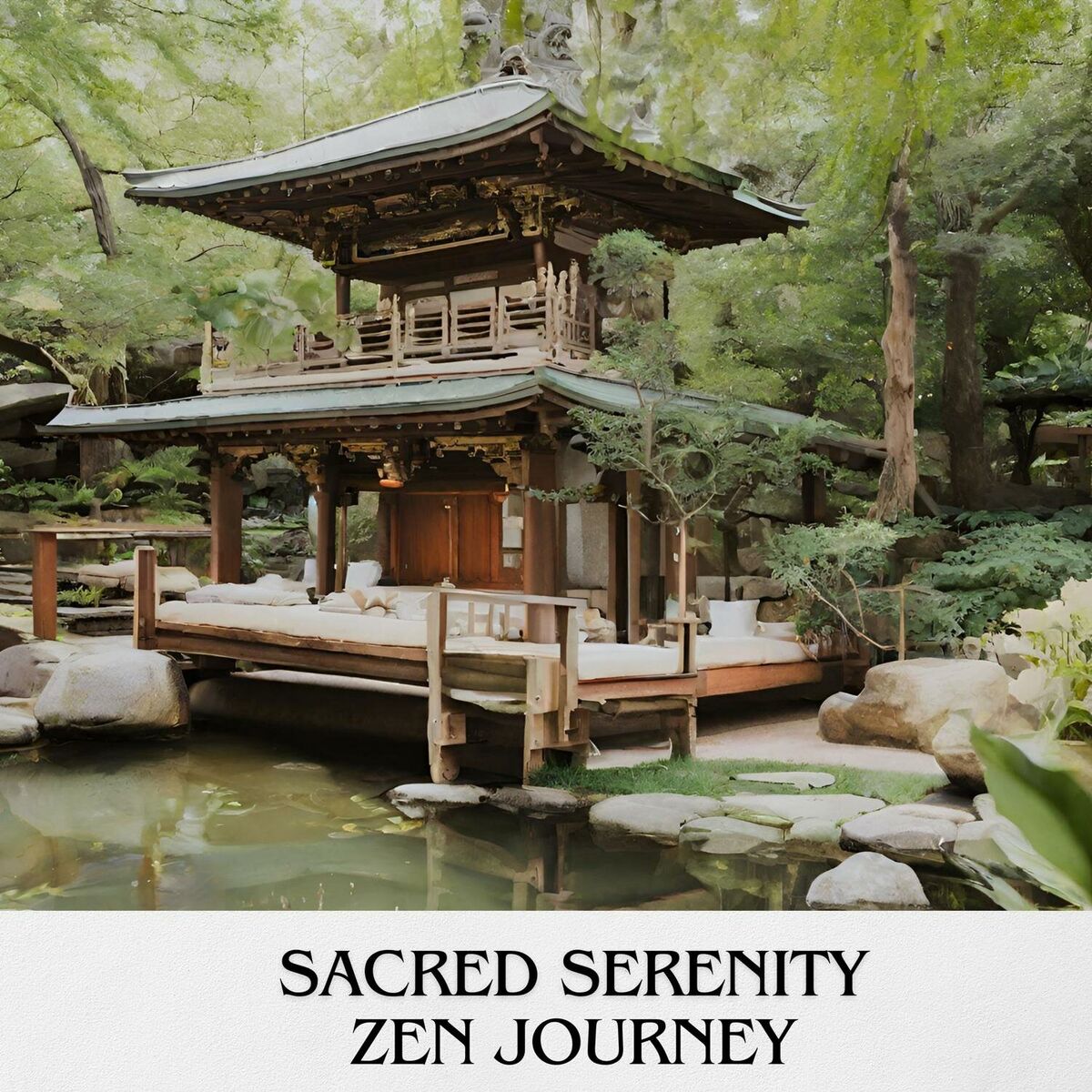 Album cover of Sacred Serenity: Zen Journey - Tranquil Buddhist Meditations, Nature Harmonies, and Relaxing Compositions for OM Chanting, Prayer 