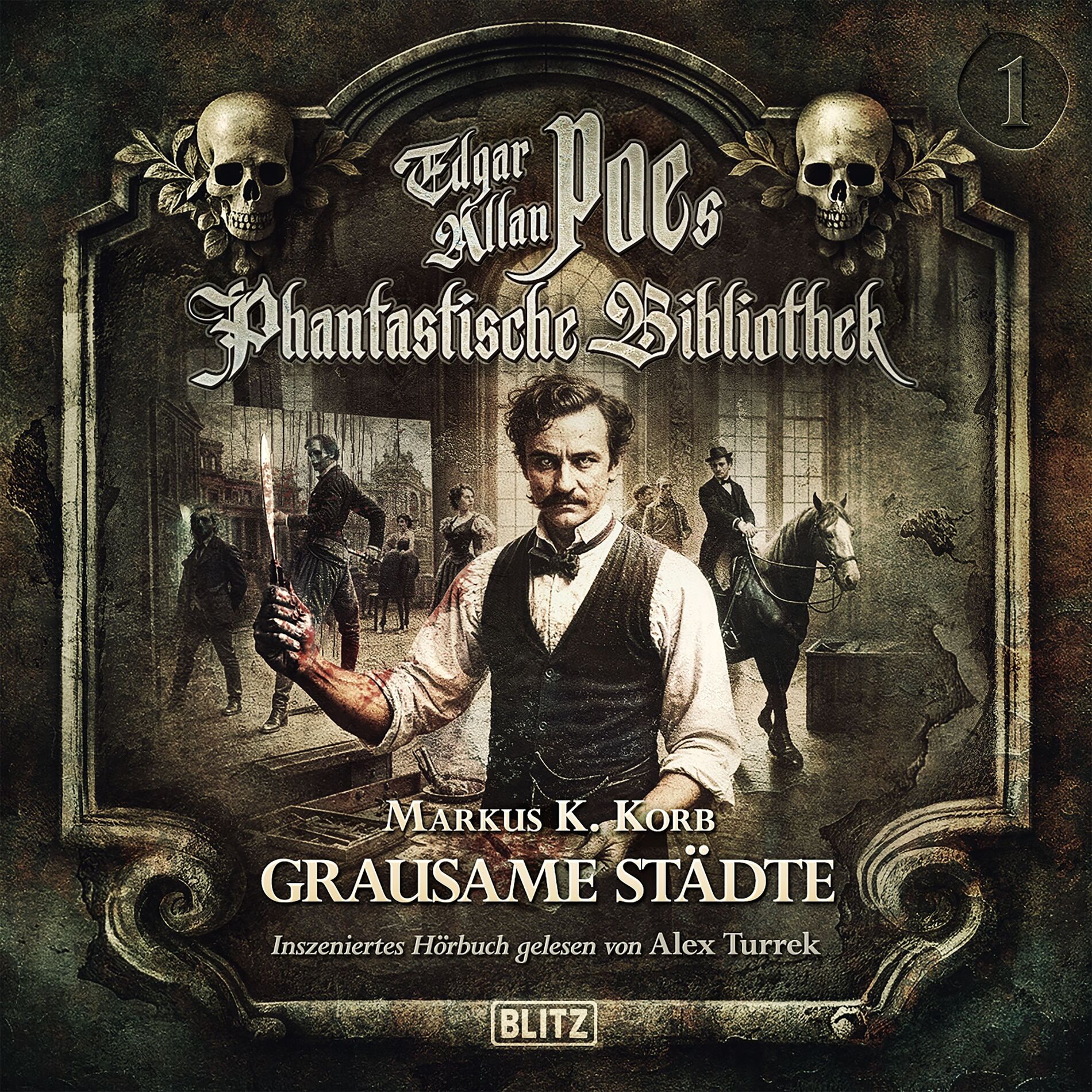 Album cover of Edgar Allan Poe's Phantastische Bibliothek - Inszenierte Lesung - Folge 1: Grausame Städte