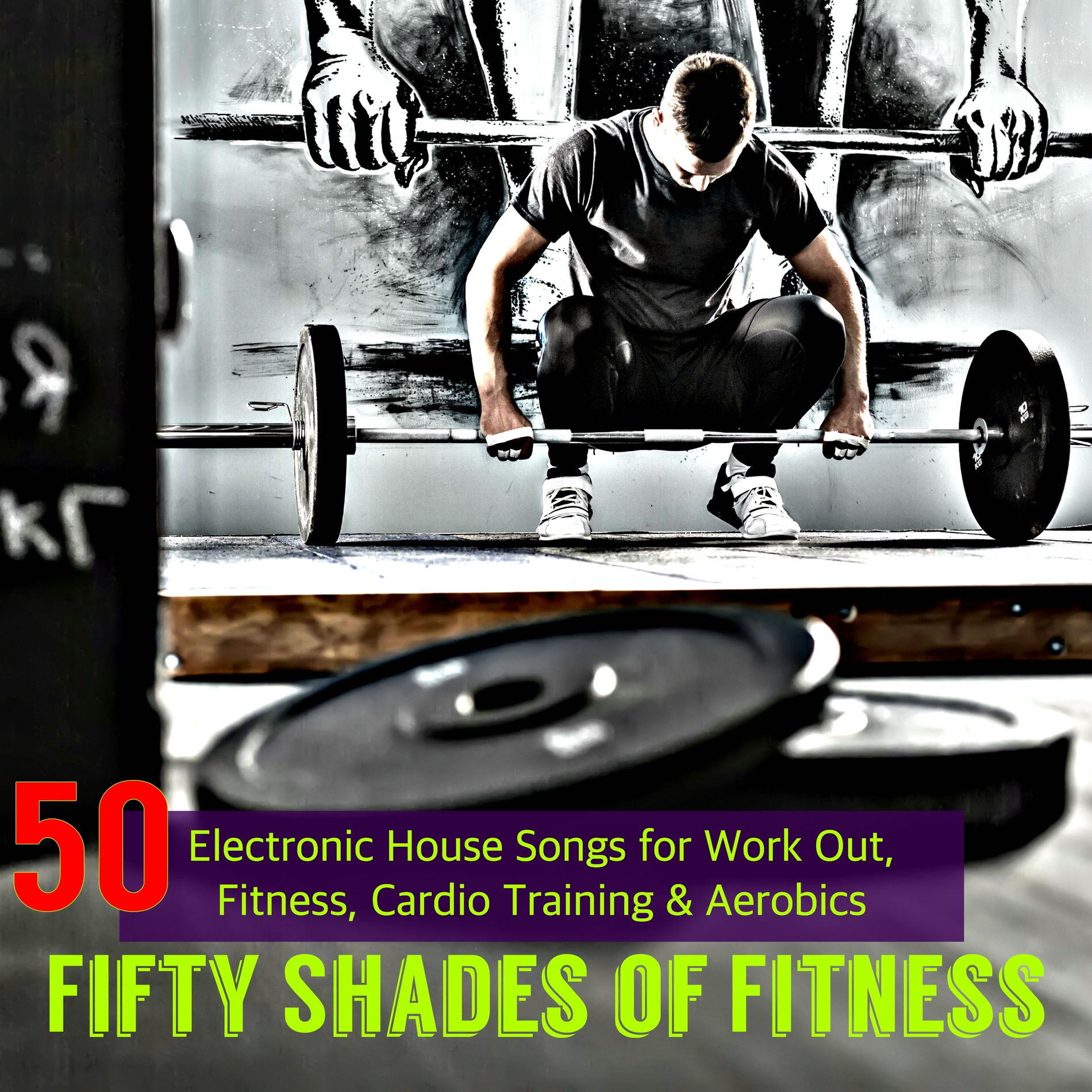 Album cover of Fifty Shades of Fitness – 50 Electronic House Songs for Work Out, Fitness, Cardio Training & Aerobics